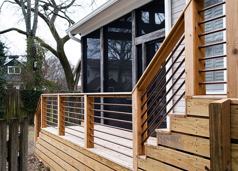 Carpenter completing a small repair project in a Nashville home